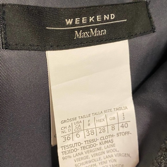 Weekend MaxMara Gray Plaid Wool Blend Pencil Skirt Size 6 - Picture 3 of 5